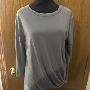Green Envelope Gray Half Sleeve Top